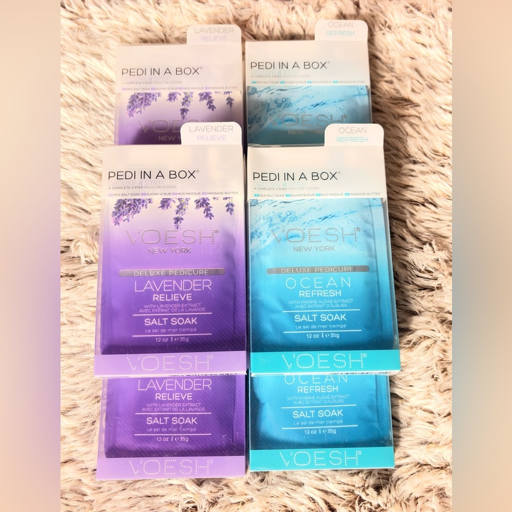 Lavender & Ocean Salt Soak Deluxe Pedicure (Purple, Blue)